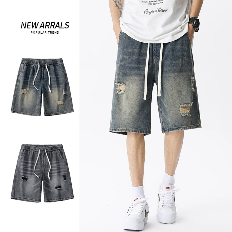 Men'S Shoes For Jeans - Sommer Dünne Denim Shorts männer Retro