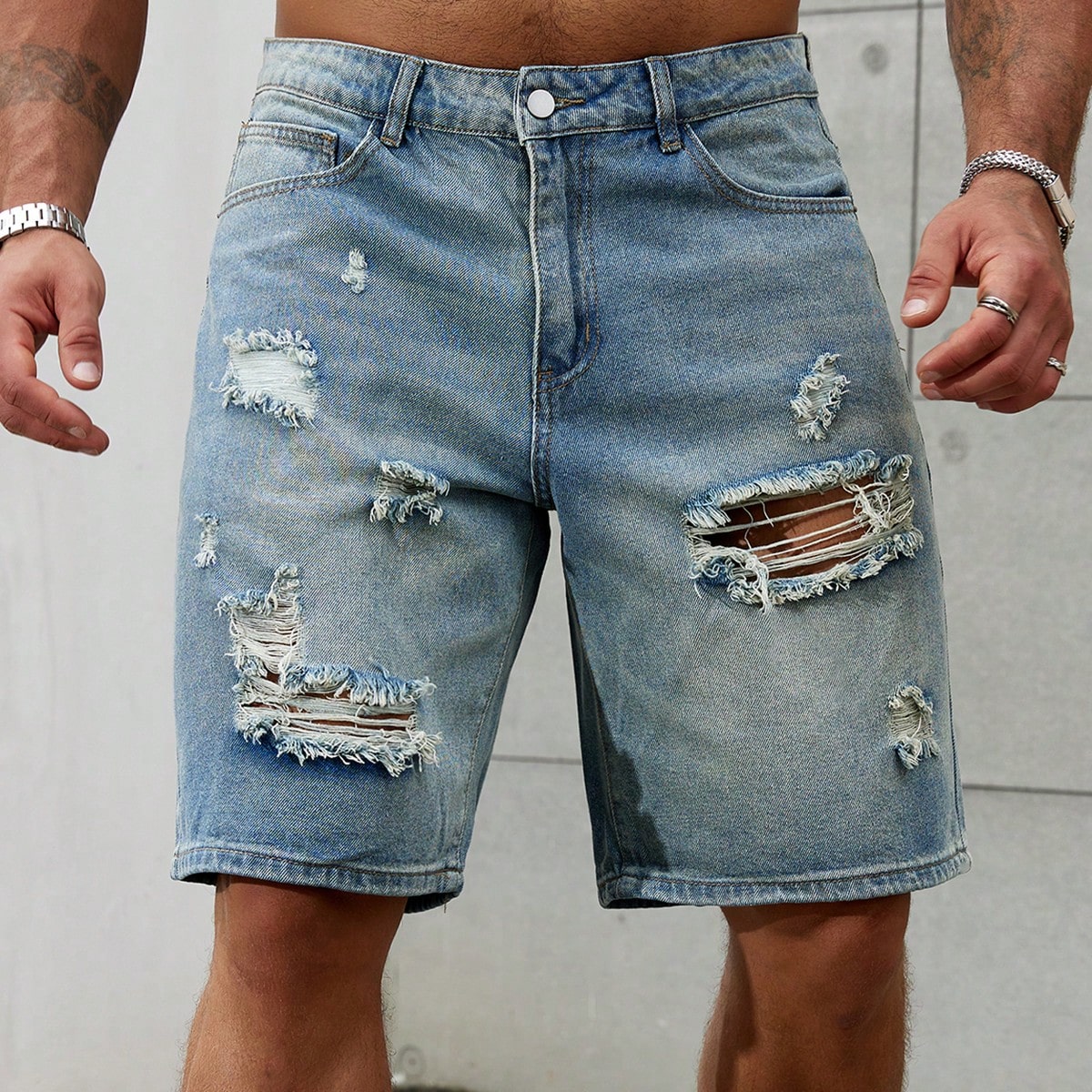 Men'S Shoes For Jeans - New Fashion Herren zerrissen kurze Jeans
