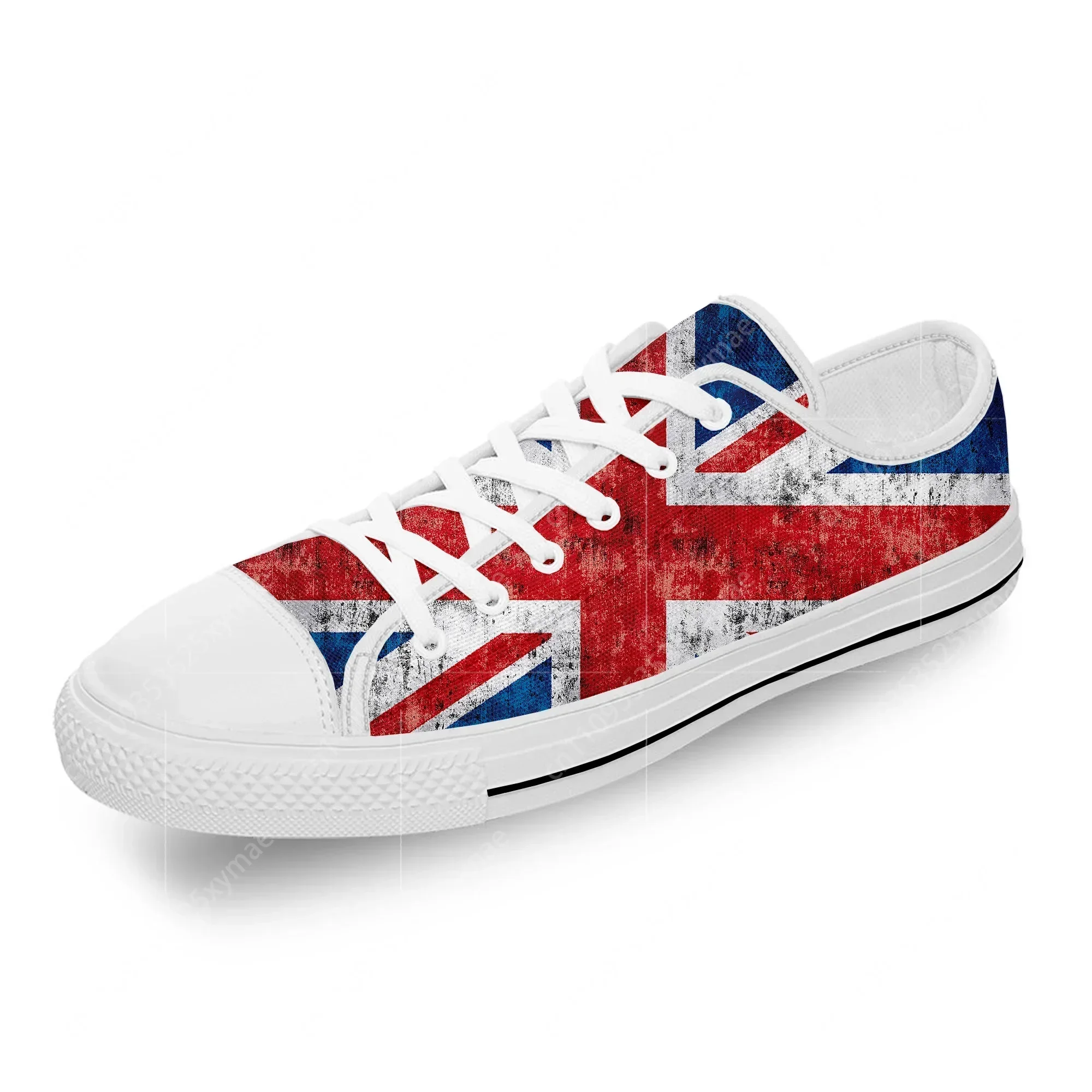 Men Shoes Uk - Britische Flagge Union Jack Weißer Stoff
