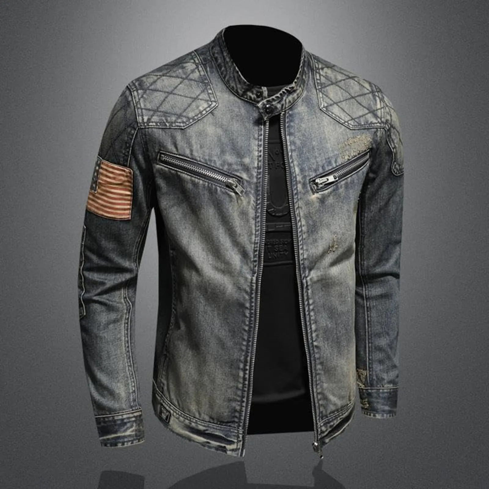 Vintage-Jeansjacke mit Reißver – Men'S Shoes For Jeans Bewertung und Preis