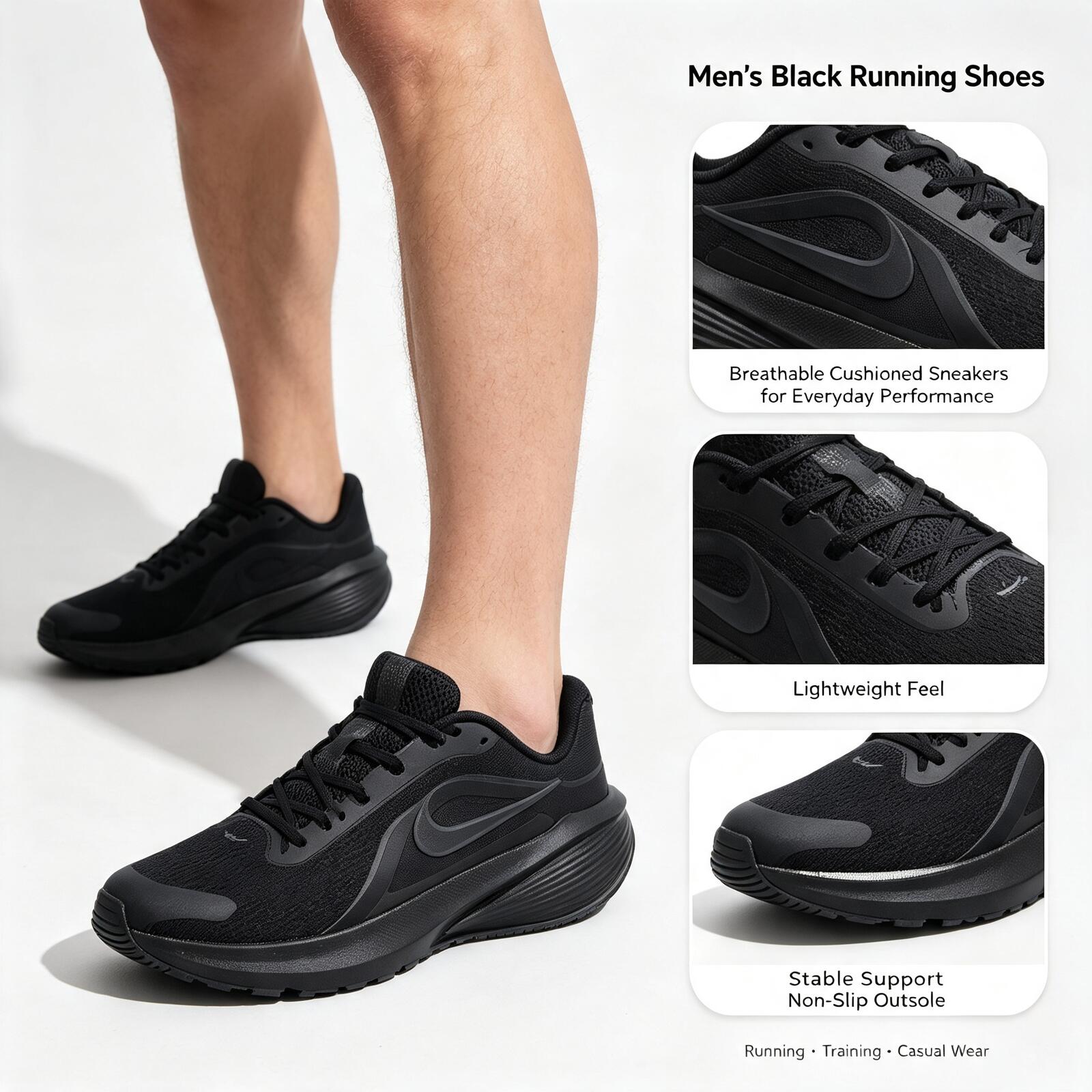 Nike schwarze Herren-Laufschuh – Men'S Shoes Nike Black Bewertung und Preis