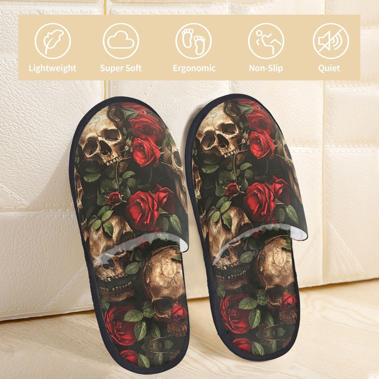 Totenkopf- und rote Rosendruck – Men Shoes Red Bewertung und Preis
