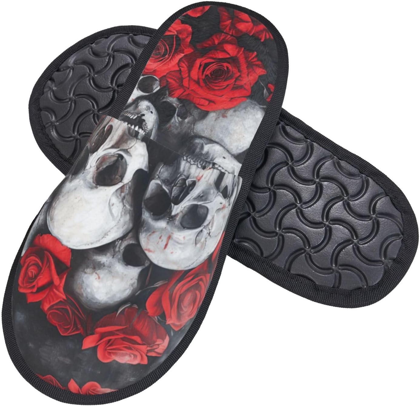 Totenkopf- und rote Rosendruck – Men Shoes Red Bewertung und Preis