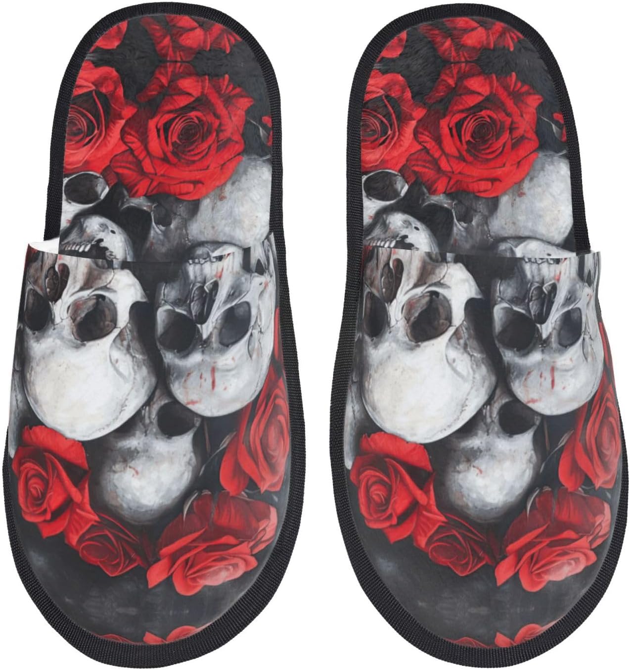 Totenkopf- und rote Rosendruck – Men Shoes Red Bewertung und Preis