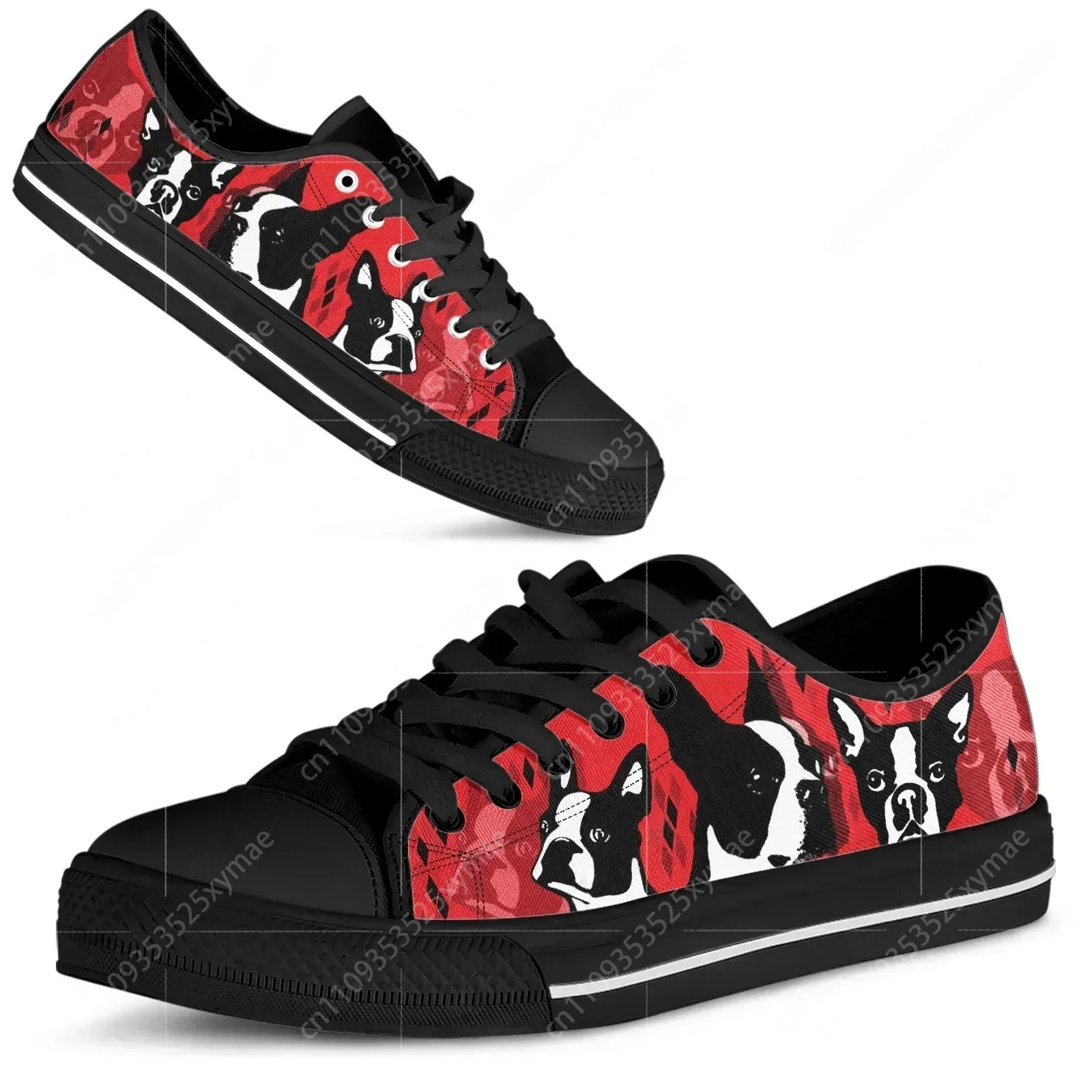 Rote Boston Terrier Print Schu – Men Shoes Red Bewertung und Preis